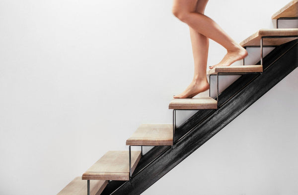 Walking down steps