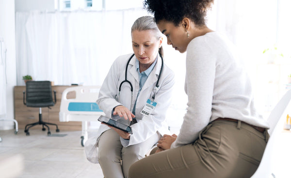 Patient with healthcare practitioner 