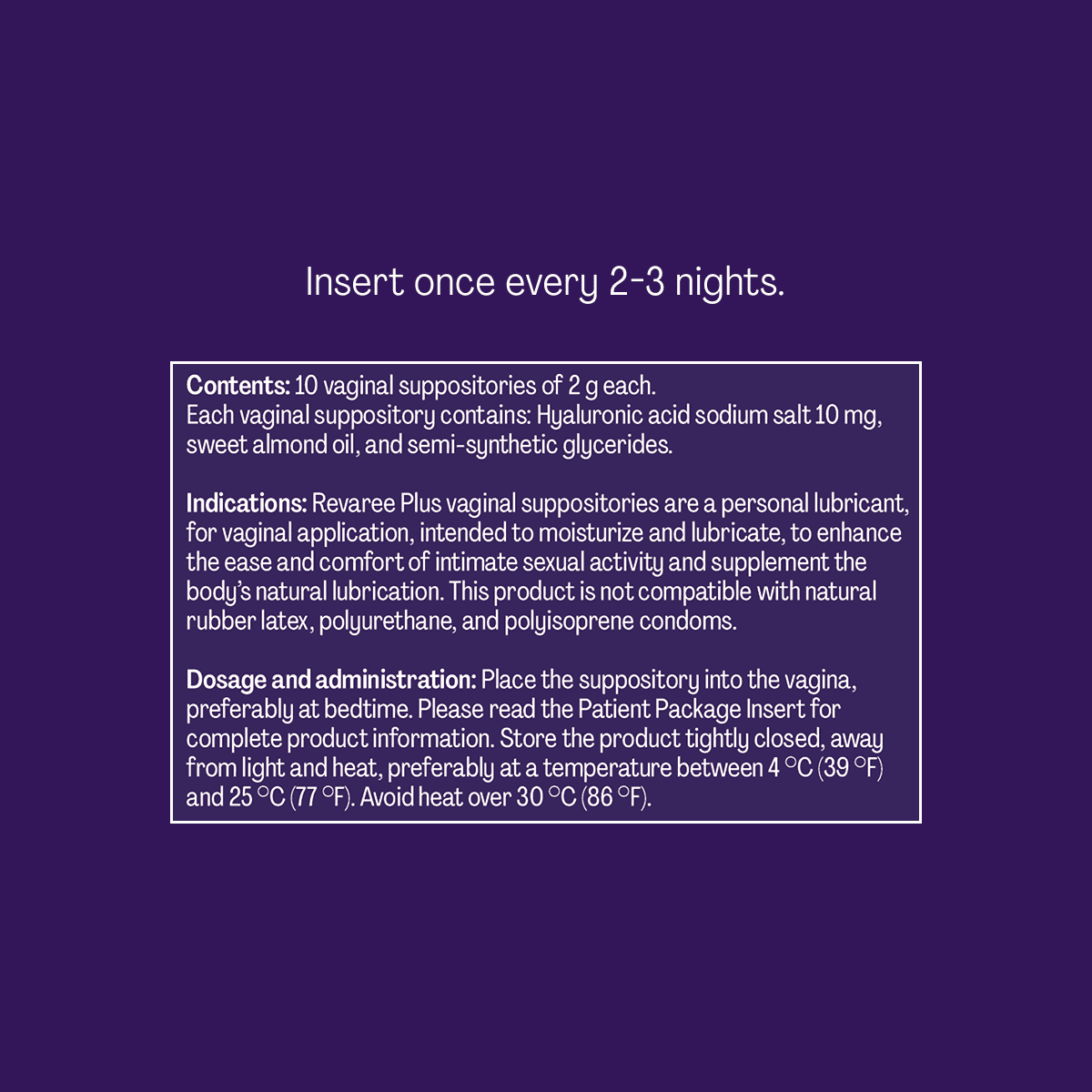 Revaree Plus | Hyaluronic Acid Vaginal Dryness Suppository
