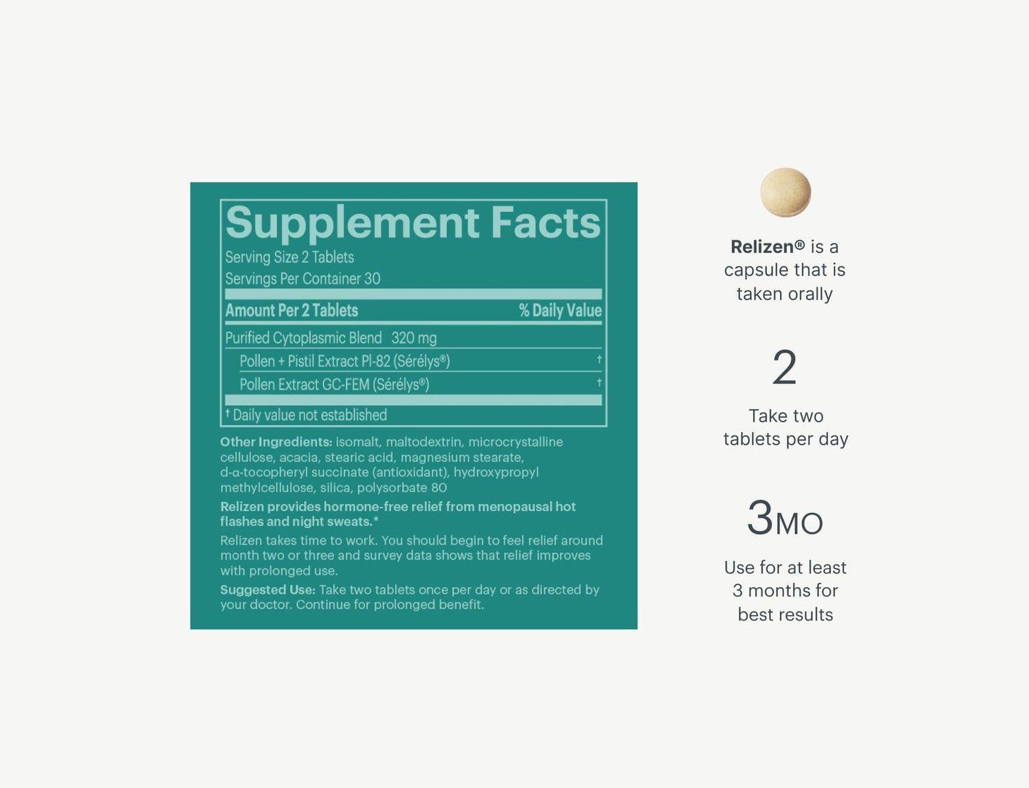 Relizen Tablets Relizen | Hot Flashes Supplement | Hormone-Free | Bonafide