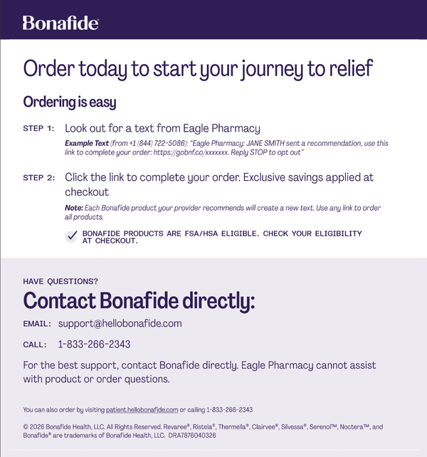 Bonafide HCP Patient Ordering Guide (pack of 10)