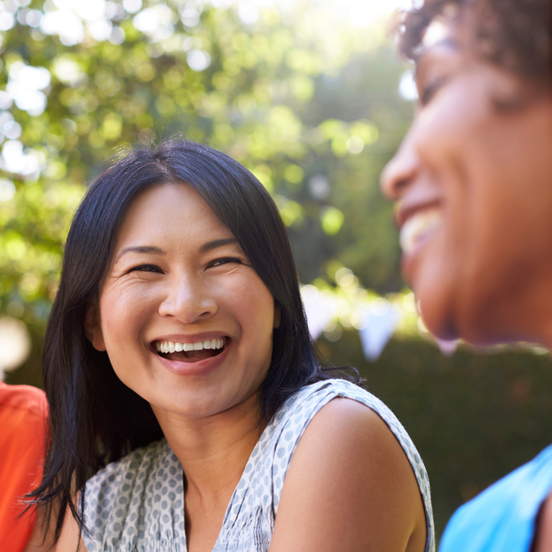Women smiling